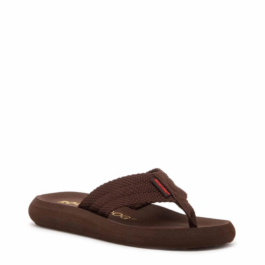 Wedged Flip Flops Sunset Brown Webbing Flip Flops