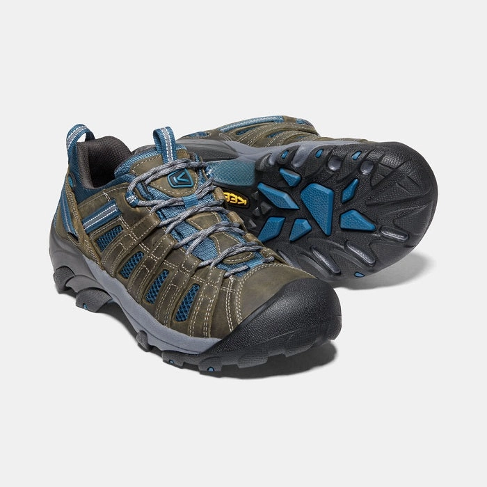 1018937 Keen Men's Voyageur Alcatraz/Legion Blue Low Top Hiking Shoes
