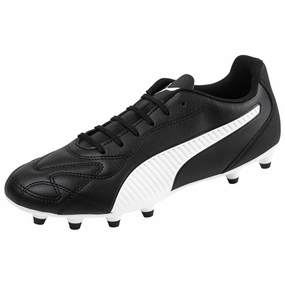 Shop Indoor Soccer Cleats Puma Monarch II FG/AG Soccer Cleats (Puma Black/White)