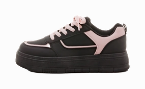 HUANQIU Anti-Slip And Wear-Resistant Lightweight Low-Top Skateboard Shoes Women's Black Pink Best Hiking Shoes For Blister Prone Feet