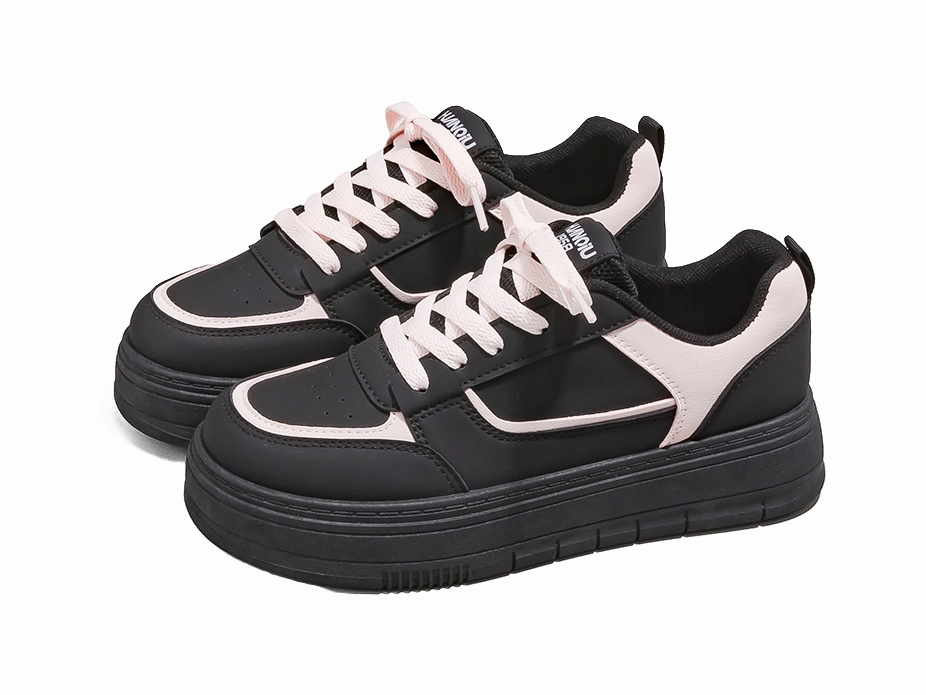 HUANQIU Anti-Slip And Wear-Resistant Lightweight Low-Top Skateboard Shoes Women's Black Pink Hiking Shoes And Boots