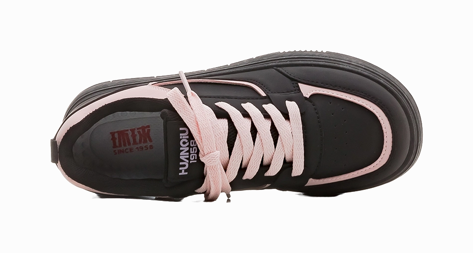 HUANQIU Anti-Slip And Wear-Resistant Lightweight Low-Top Skateboard Shoes Women's Black Pink Best Hiking Shoes With Wide Toe Box
