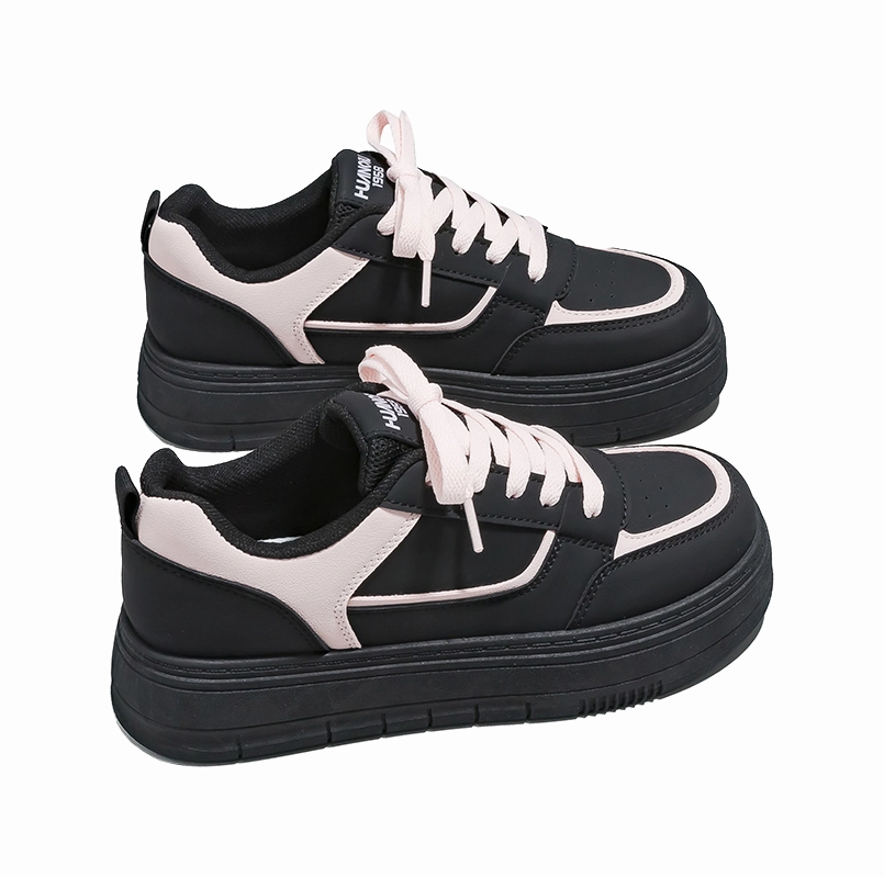 HUANQIU Anti-Slip And Wear-Resistant Lightweight Low-Top Skateboard Shoes Women's Black Pink Hiking Shoes With The Best Grip