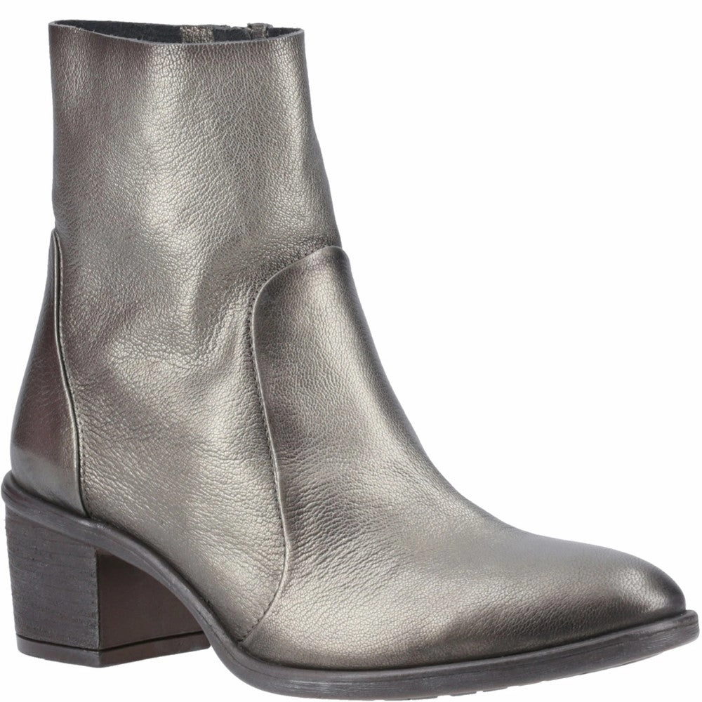 Pewter Winona Ankle Boots Flat Pull On Ankle Boots
