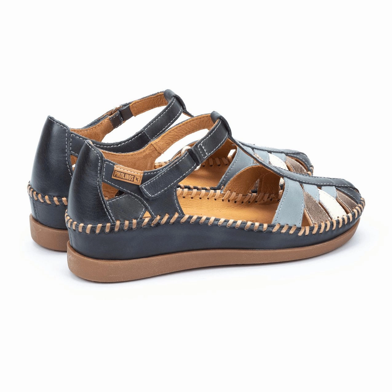 Best Sandals Resort Pikolinos Cadaques W8K-0705C1 Ladies Ocean Leather Touch Fastening Sandals