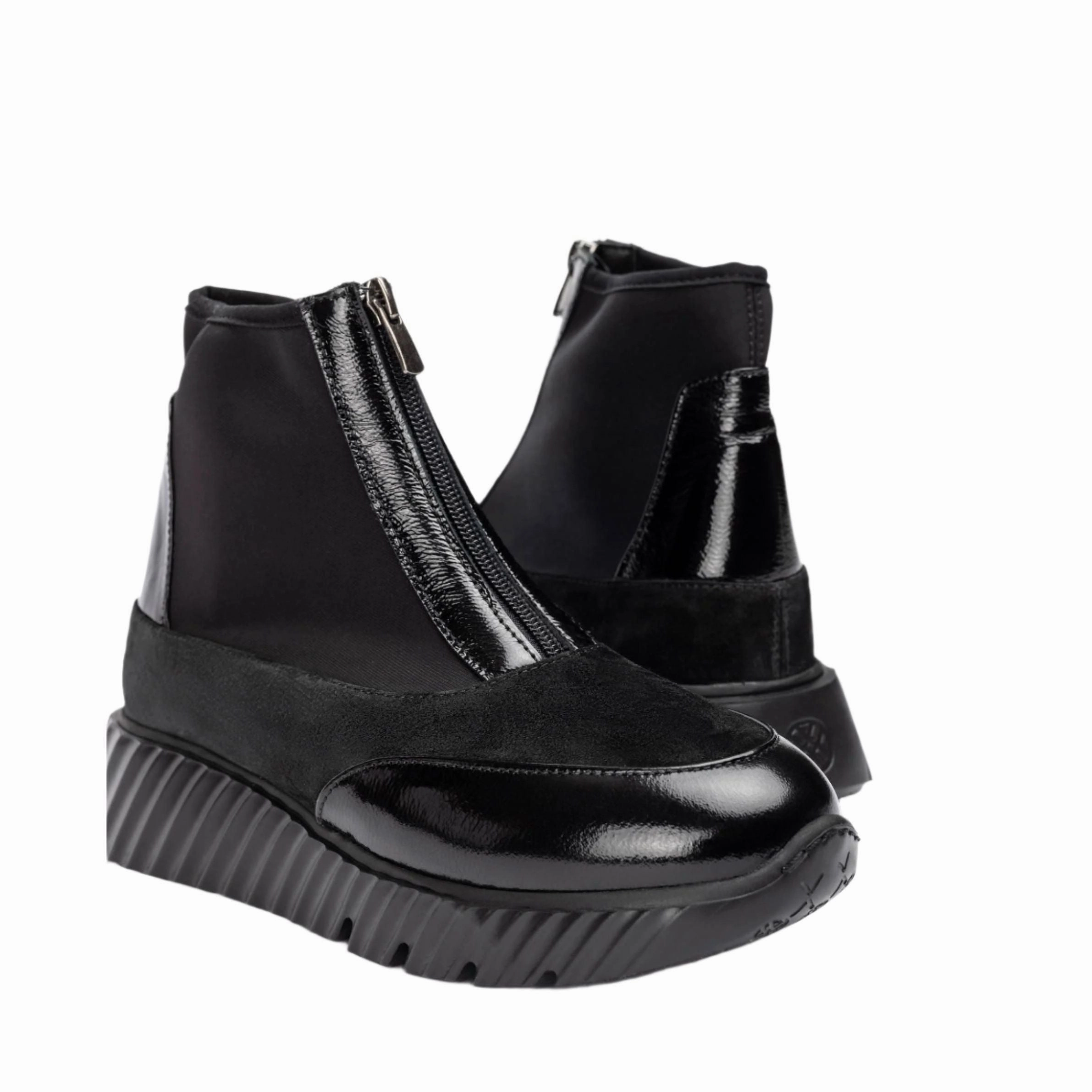 Unisa Womens Boot Efluvio Scuba Black Punk Style Ankle Boots