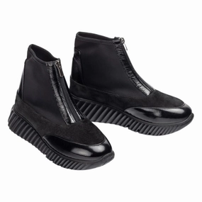 Unisa Womens Boot Efluvio Scuba Black Ankle Boots Size 7