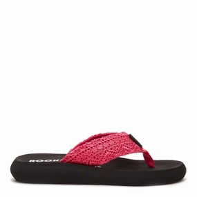 Spotlight Pink Crochet Flip-Flops Sporty Flip Flops