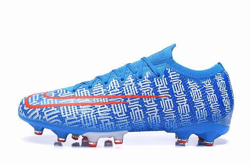 Nike Mercurial Vapor 13 Elite CR7 AG Flyknit 360 Soccers Cleats Shoes White Light Blue Nike Gymnastic Shoe