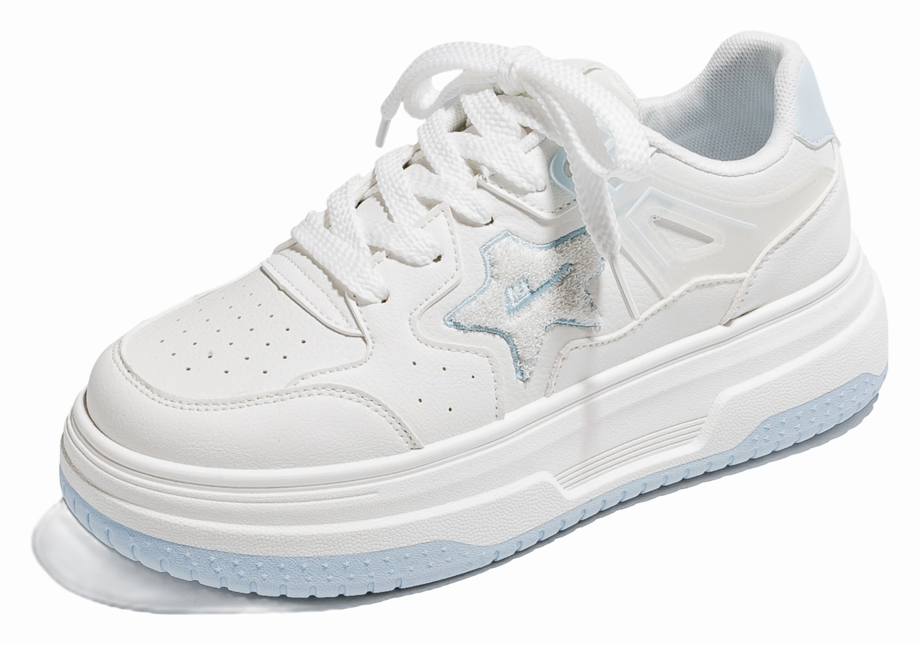 Stylish Hiking Shoes Warrior Low top Skateboard Shoes Women's White Blue