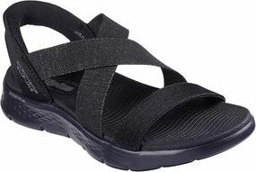 Flip Flops In Sand Skechers Women's Go Walk Flex Sandal-Glimmer Up Hands Free Slip-ins