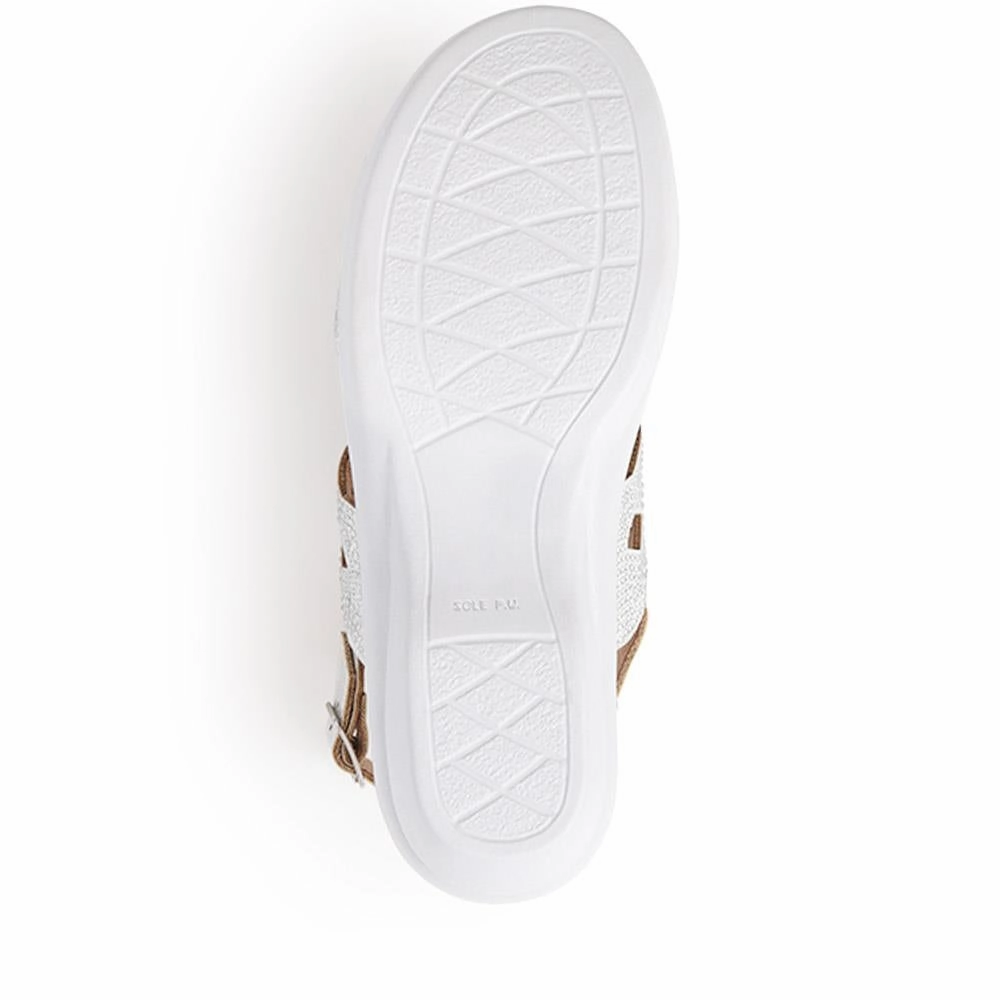 Adjustable Heeled Sandals  - POLY39005 / 325 478 - Silver Sandals Overwater Bungalows