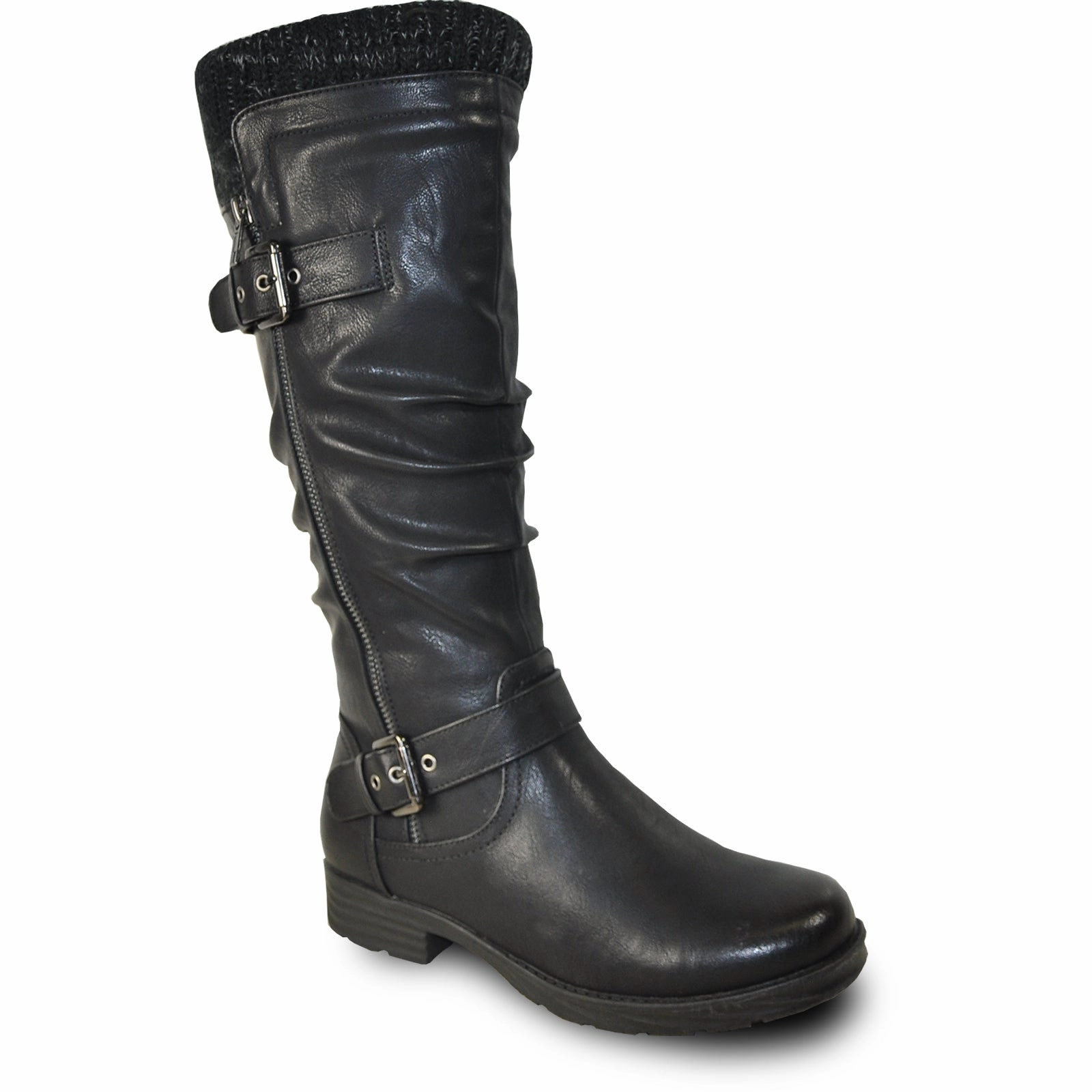 VANGELO Waterproof Women Boot HF0617 Knee High Winter Fur Casual Boot Black Best Soft Leather Ankle Boots