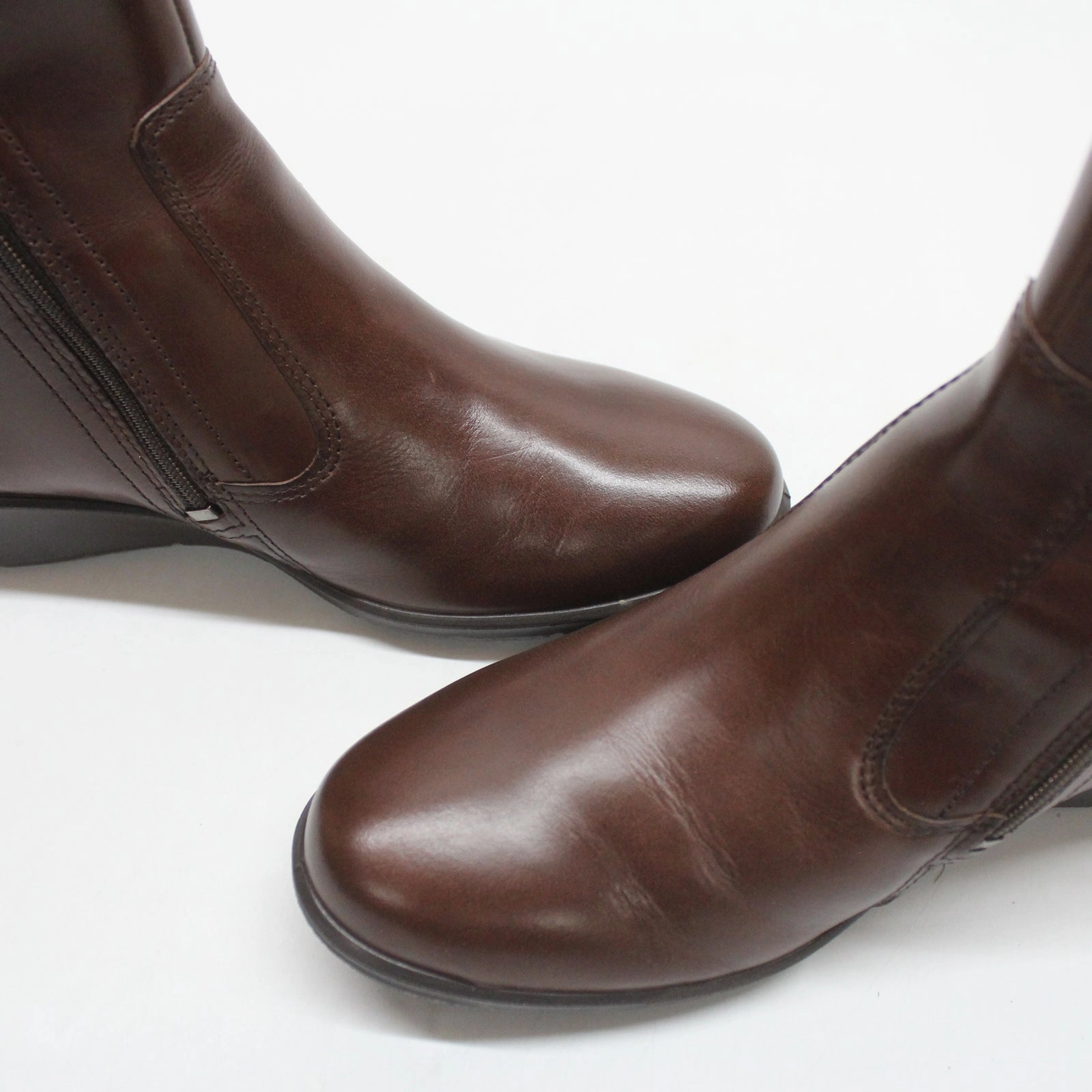 Ecco Felicia 217143 Leather Women's Potting Soil Ankle Boots - UK 5-5.5 - US 7-7.5 Women - EU 38 Sock Ankle Boots Heel