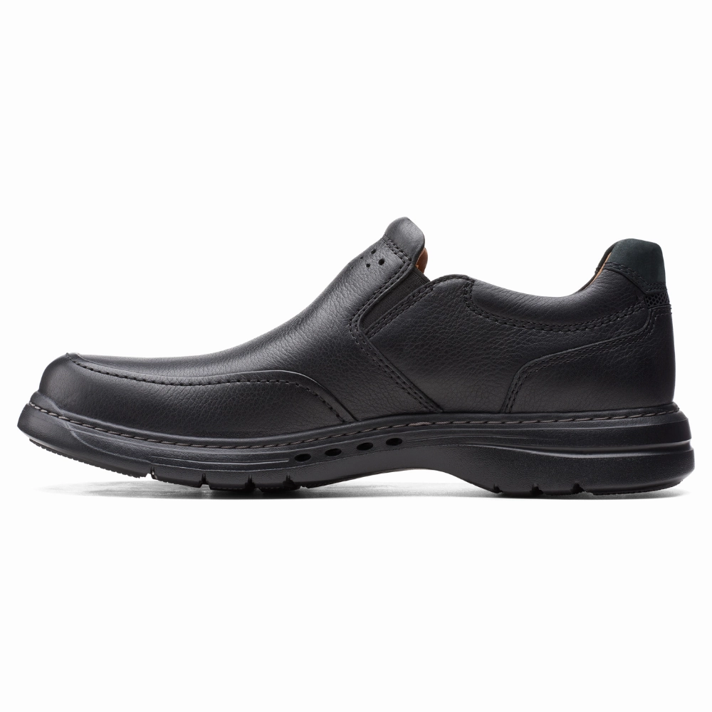 Clarks Un BrawleyStep Black Leather Shoe (Men's) Best Shoes For Travel Walking
