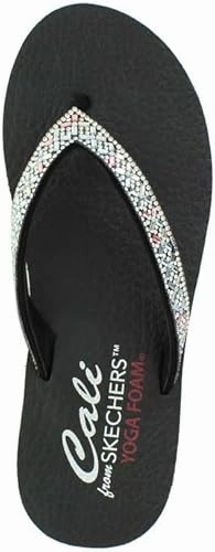 Toes Hanging Over Flip Flops Skechers Women's Meditation-Lotus Bae Flip-Flop