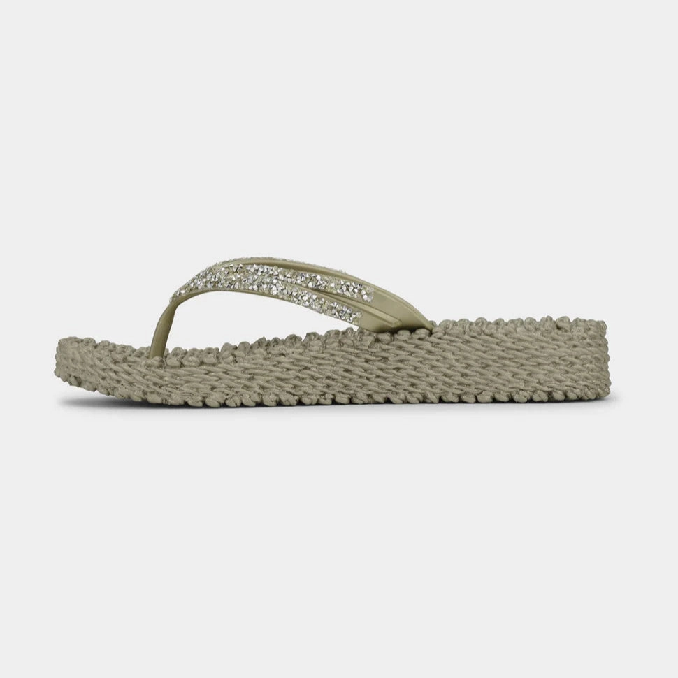 Glitzy Flip Flops Platform Flipflop - Platin