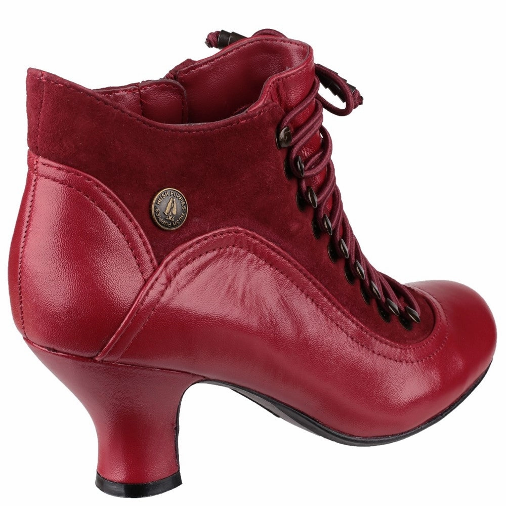 Ankle Boots Block Red Vivianna Lace-Up Heeled Boots