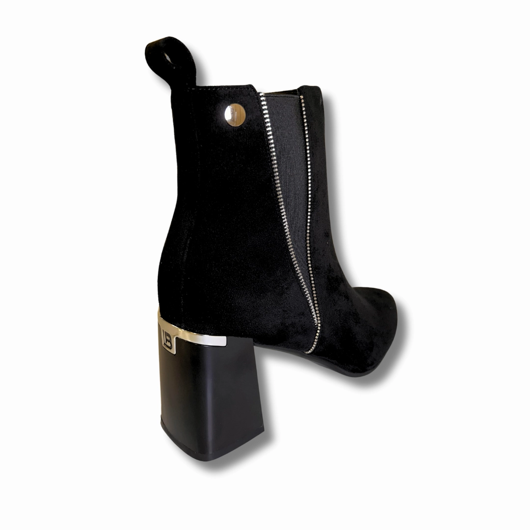 Chunky Ankle Boots Sale Redz Womens Boot 85746 Black Suede