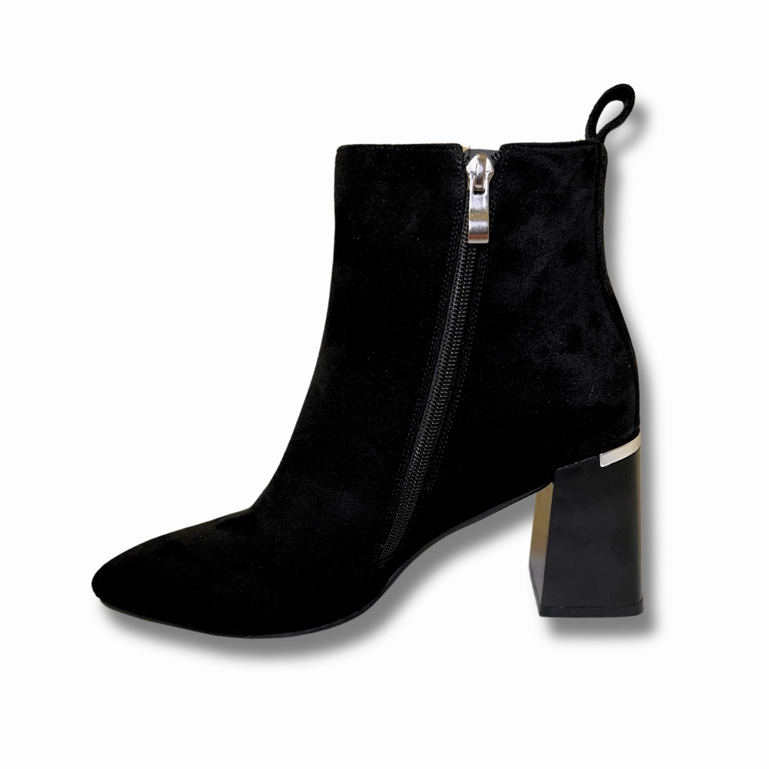 Good Ankle Boots Redz Womens Boot 85746 Black Suede