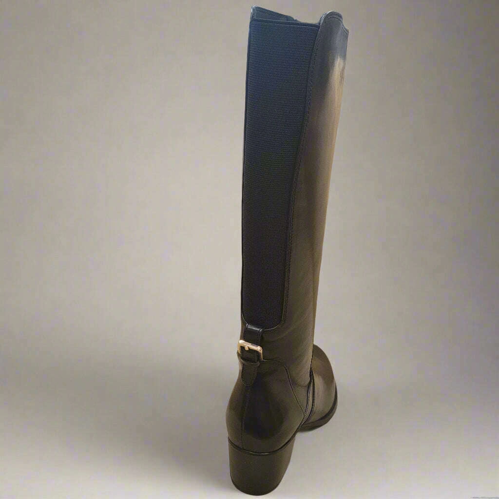 REGARDE LE CIEL - Jolene-22 - Black Leather Caboots Boots