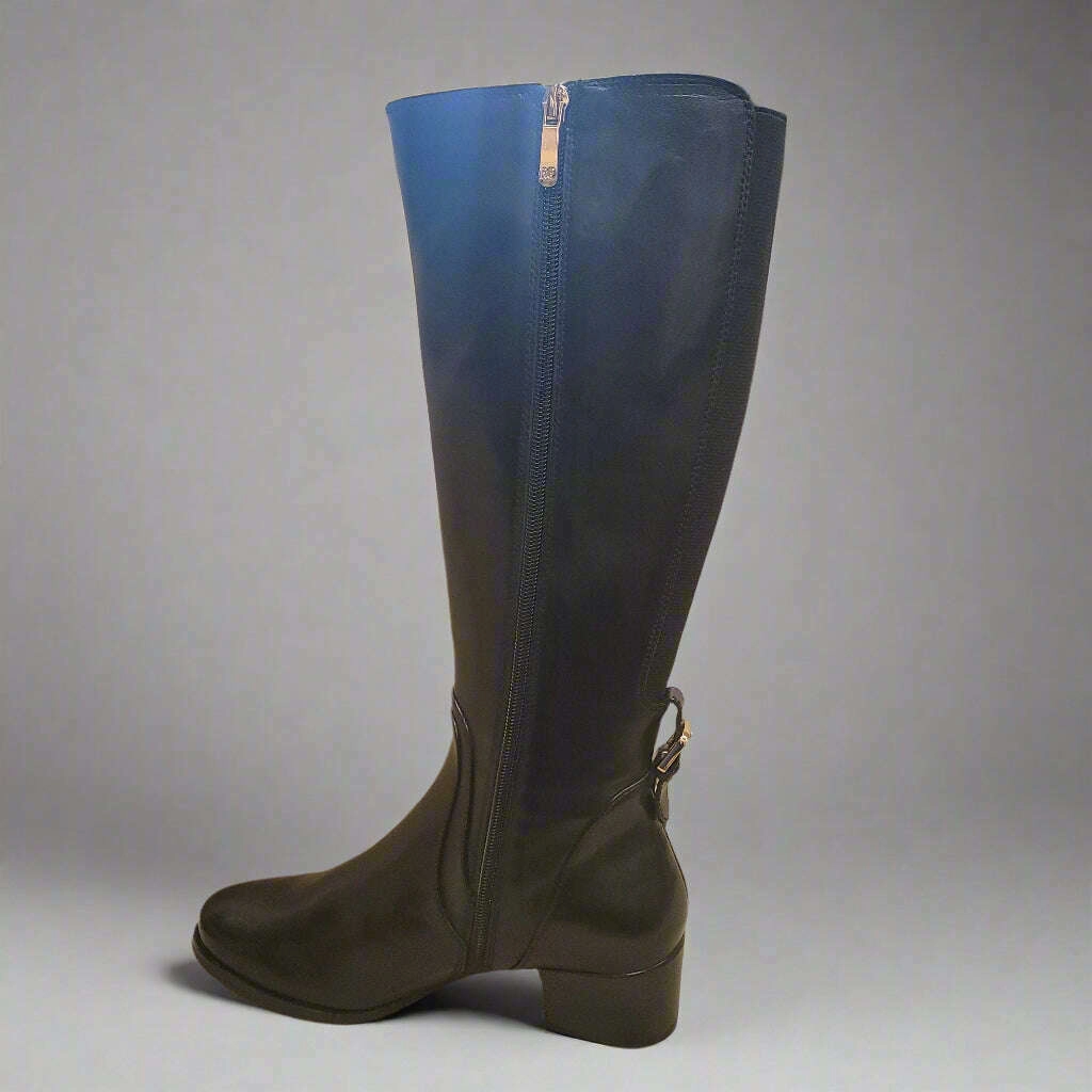 REGARDE LE CIEL - Jolene-22 - Black Leather Good Working Boots