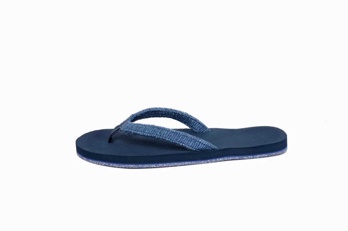 Rainbow Flip Flops Logo INDIGO/SHORE | RECYCLED PABLE STRAPS - Indosole