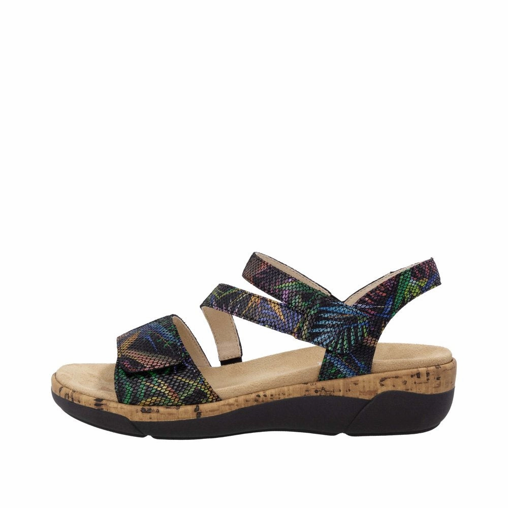 Low Platform Sandals Remonte R6860-91 Multi Ladies Leather Touch Fastening Sandals
