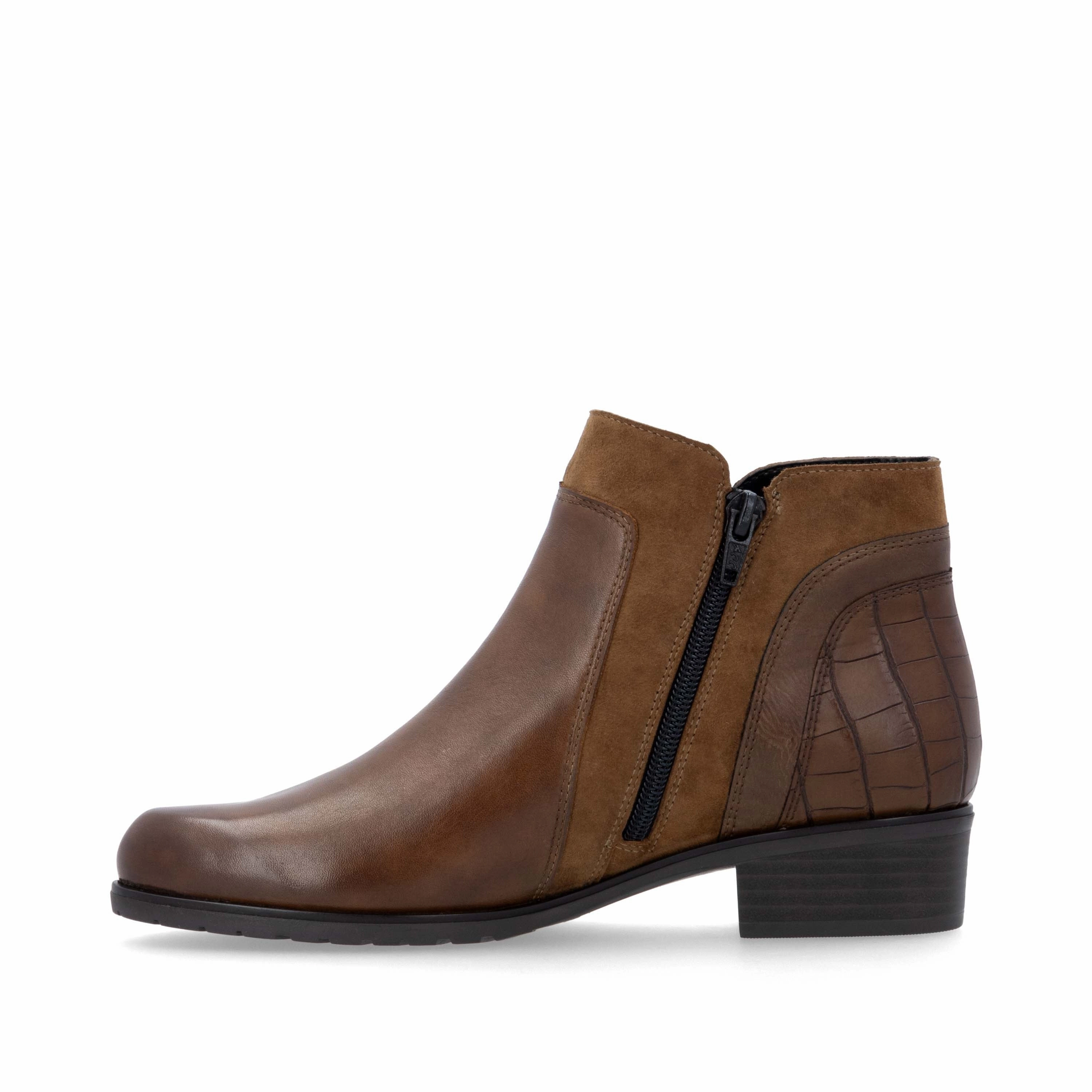 Remonte Womens Boot D6893-22 Chestnut/Wood/Hazel Distressed Suede Ankle Boots → Suede Ankle Boots