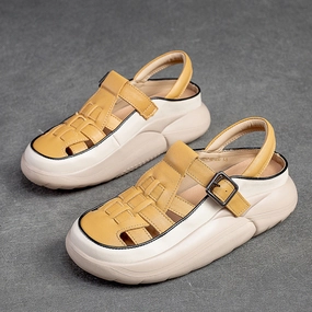 Flowt Sandals Women Handcraft Plaited Leather Soft Summer Sandals