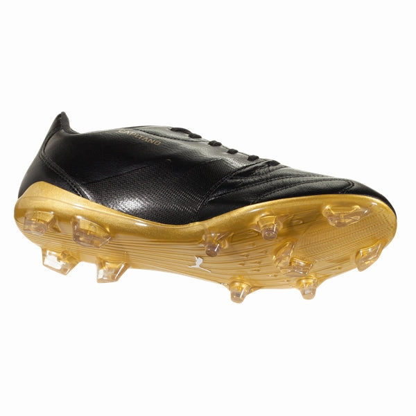PUMA Men's Capitano II FG Firm Ground Soccer Cleats (Black/Gold) Aqua Soccer Cleats