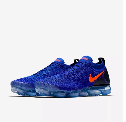 Travis Barker Nike Shoes Nike Air Vapormax Flyknit 2 Blue Black Orange Shoes Sneakers Men Sale Size US 7, 8, 8.5, 9, 10, 11