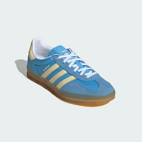 GAZELLE INDOOR SHOES - Semi Blue Burst / Almost Yellow / Cloud White Basketball Jump Training Shoes