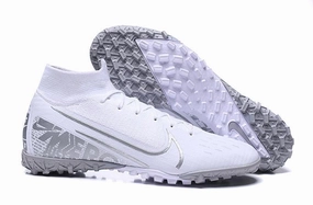 Nike Mercurial Superfly VII Elite TF Soccers Cleats Shoes All White Nike Futsal Mercurial Shoes