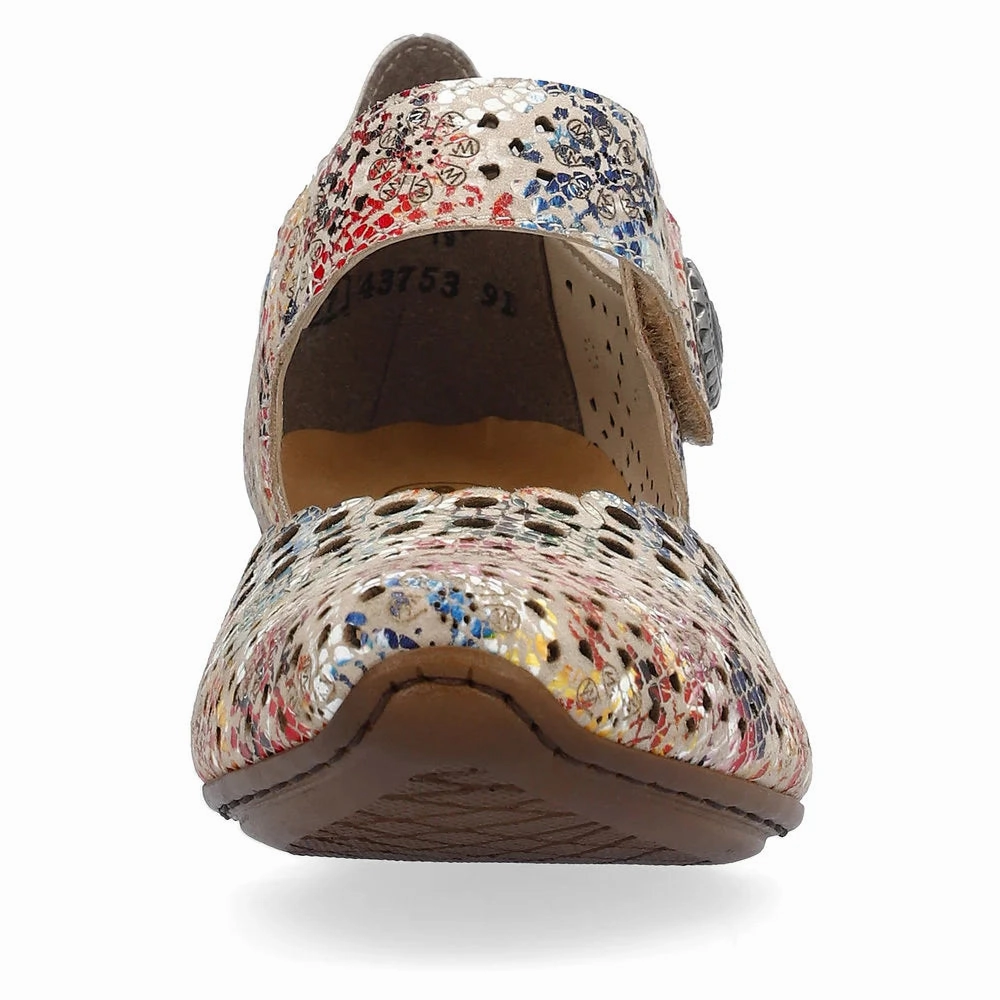Siren Clogs Rieker Women's Mirjam 43753-91 - Beige-Multi/Muschel