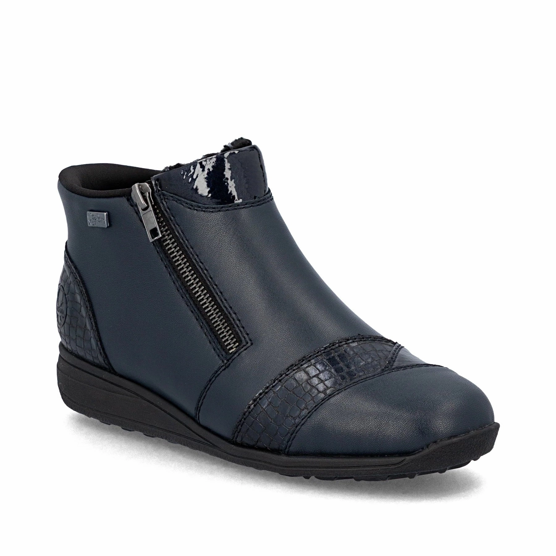 Rieker Womens Boot 47254-14 Pazifik/Midnight/Nightblue Ankle Boots For Women Small Heel