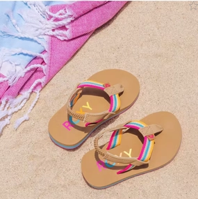 Roxy Colbee Toddler Girls Sandals Gold Flip Flops Bulk