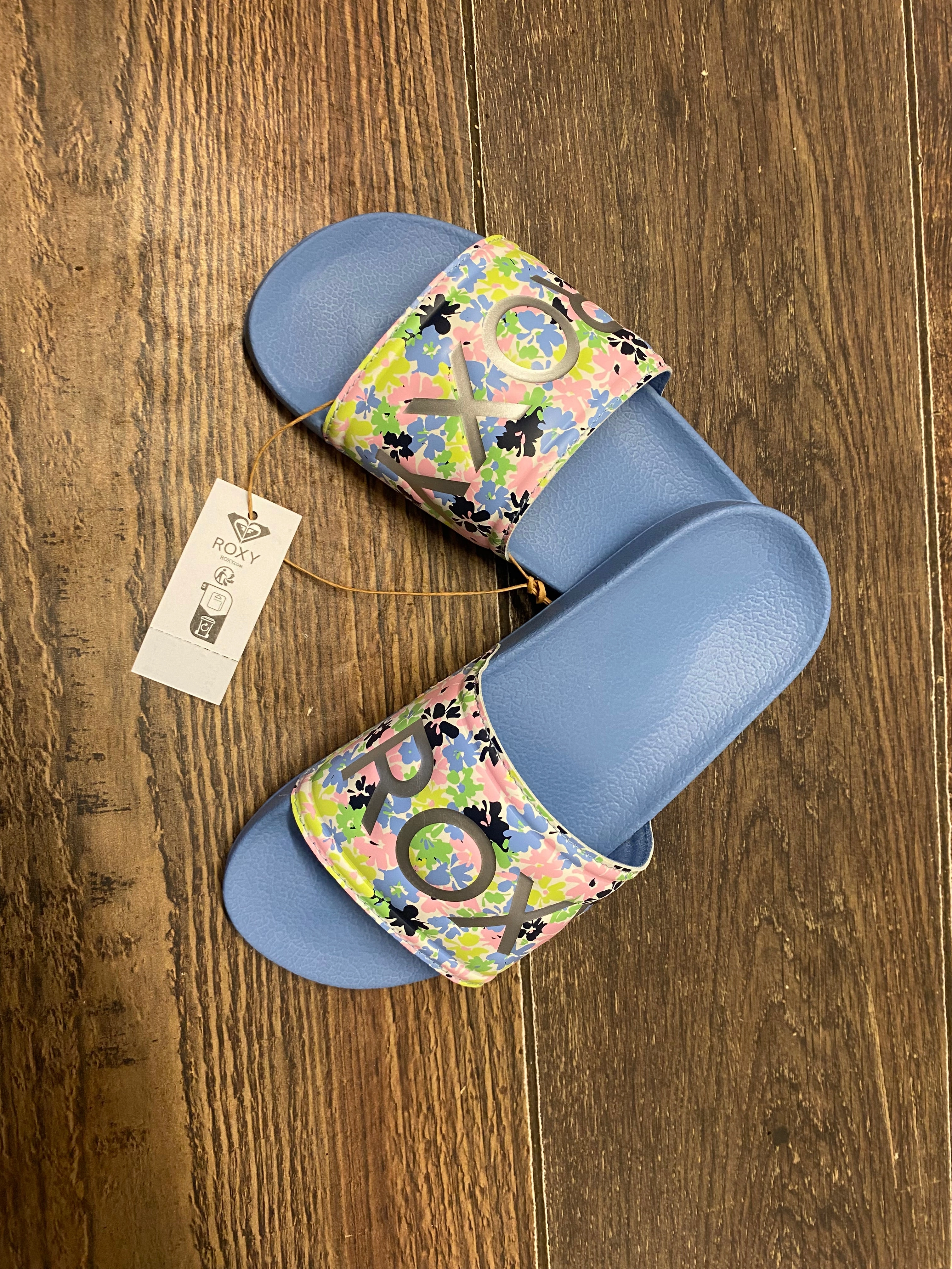 Flip Flops While Driving Roxy Girls Slippy Sandals - Blue -