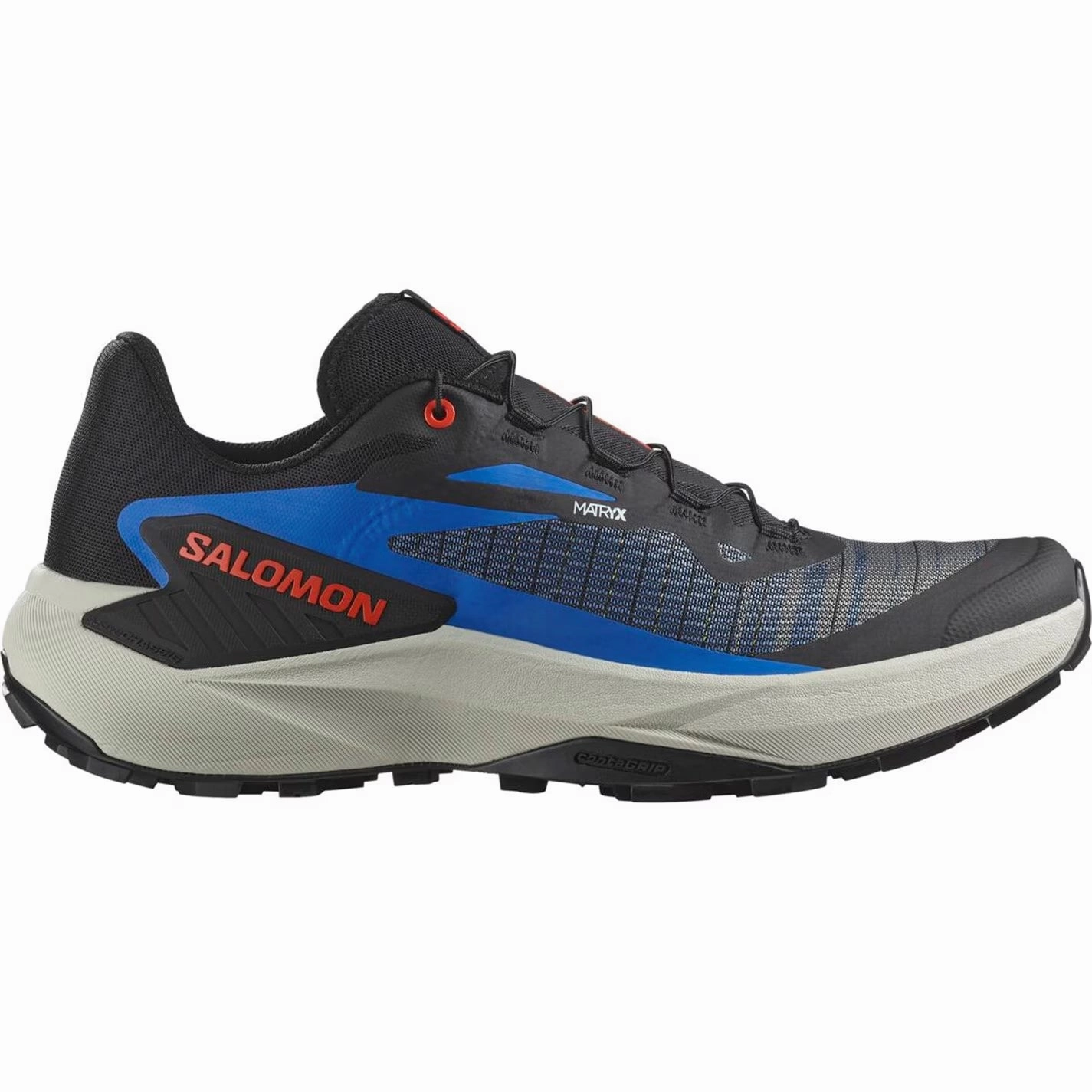 Best Trail Running Shoes For Rough Terrain Salomon Genesis (Men's) - Black/French Blue/Cherry Tomato
