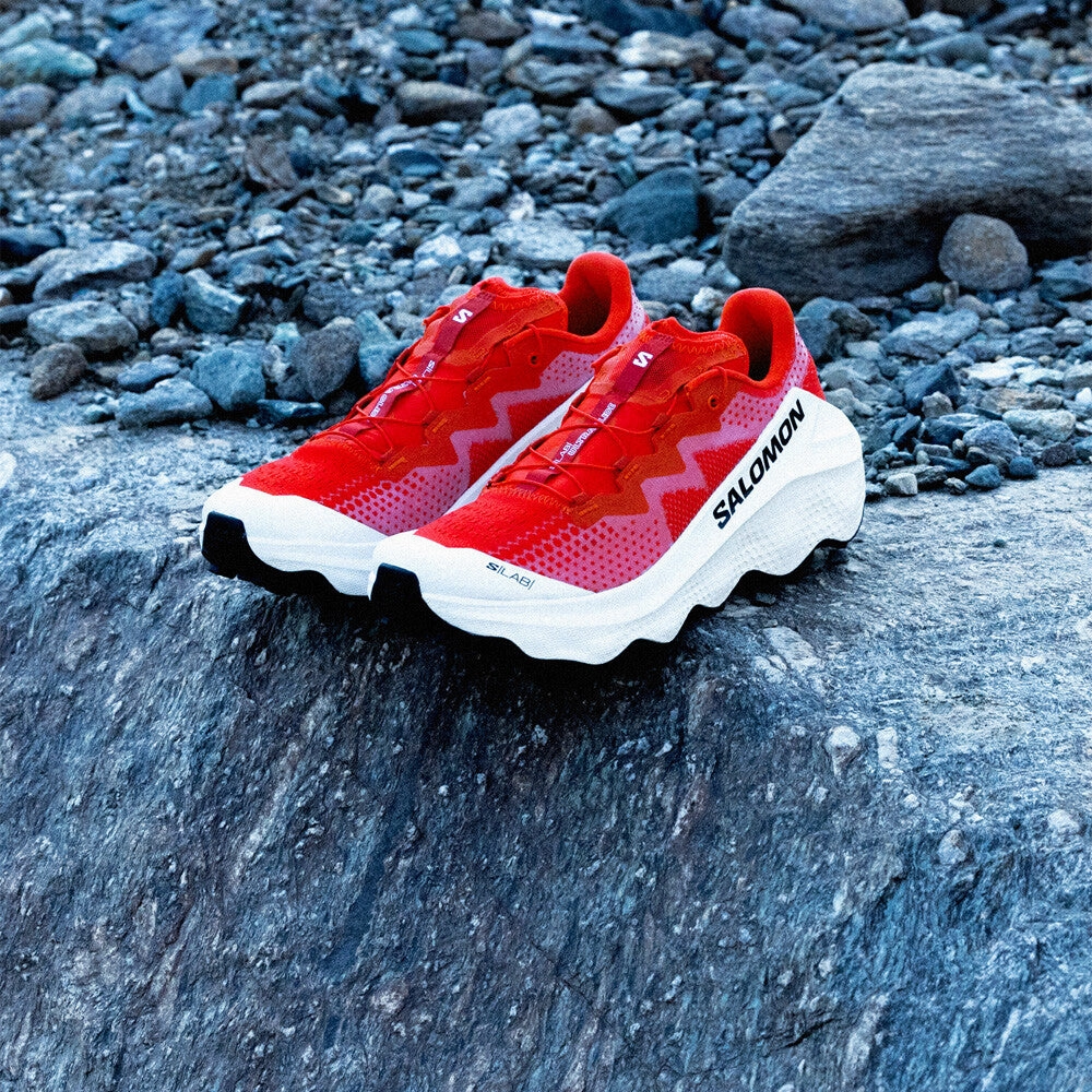 Best Trail Running Shoes Technical Terrain S/LAB Ultra Glide Trail Running Shoes Fiery Red / Pompeian Red / Vanilla Ice
