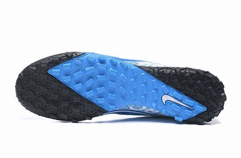 Spikes Nike Golf Shoes Nike Mercurial Superfly VII Elite TF Soccers Cleats Shoes Light Blue