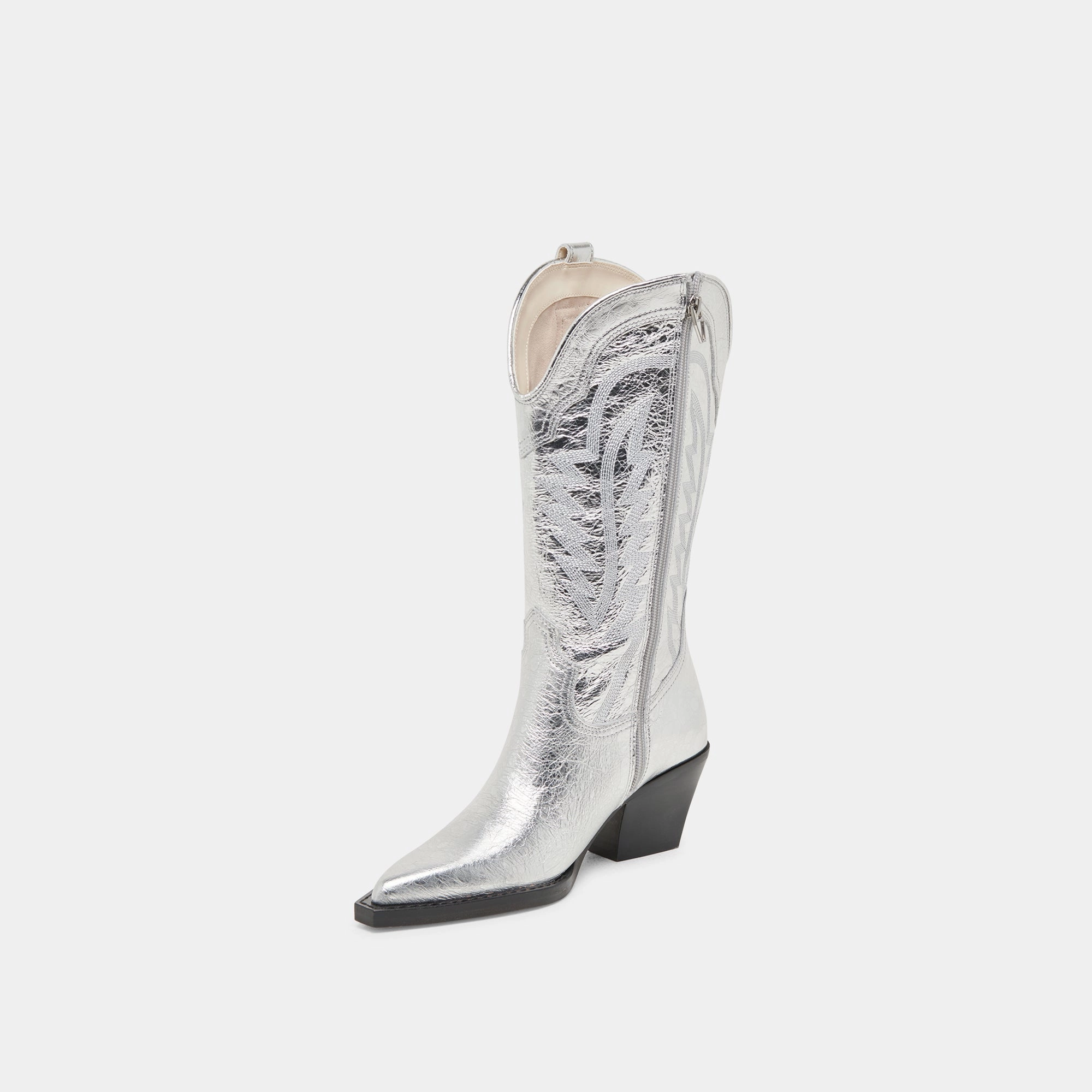 Tec Boots RYLAND EXTRA WIDE CALF BOOTS SILVER DISTRESSED LEATHER
