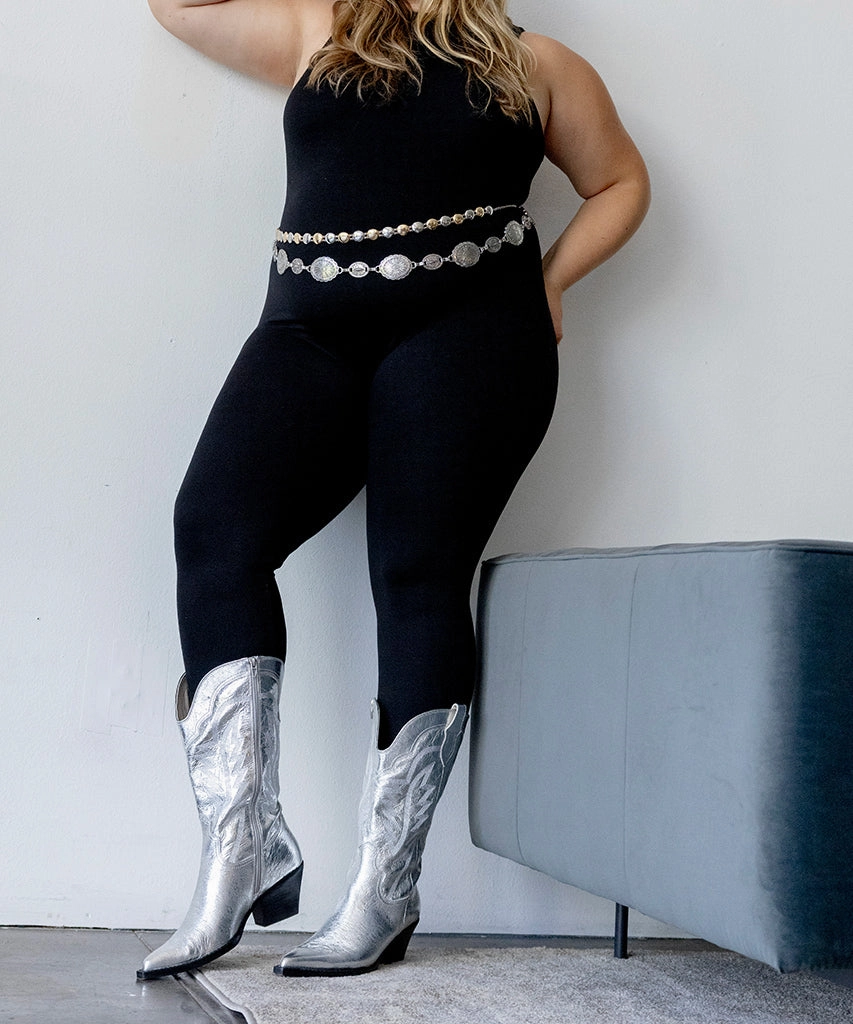 RYLAND EXTRA WIDE CALF BOOTS SILVER DISTRESSED LEATHER Boots Spring