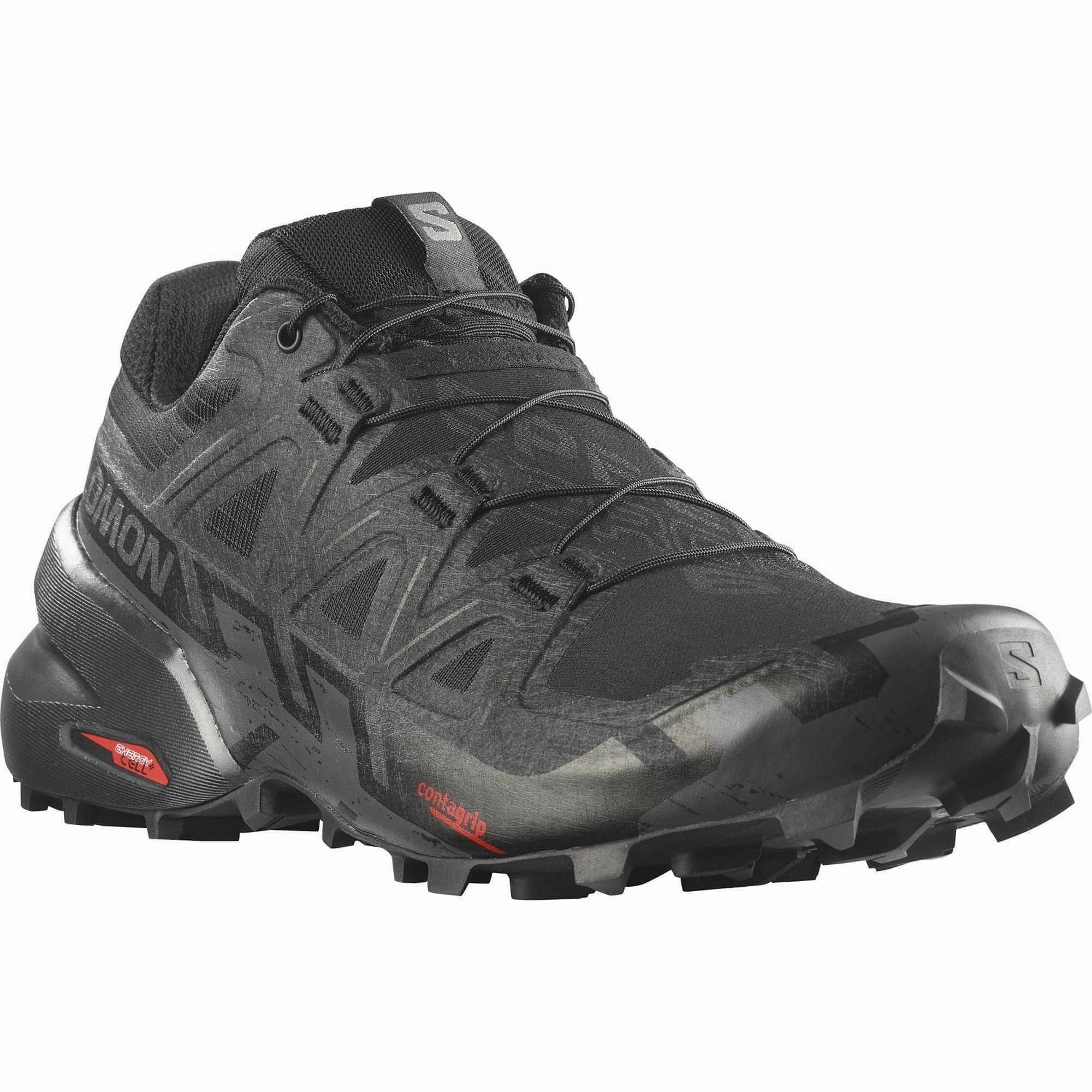 Salomon Speedcross 6 Mens Trail Running Shoes - Black Trail Running Shoes With Most Cushioning