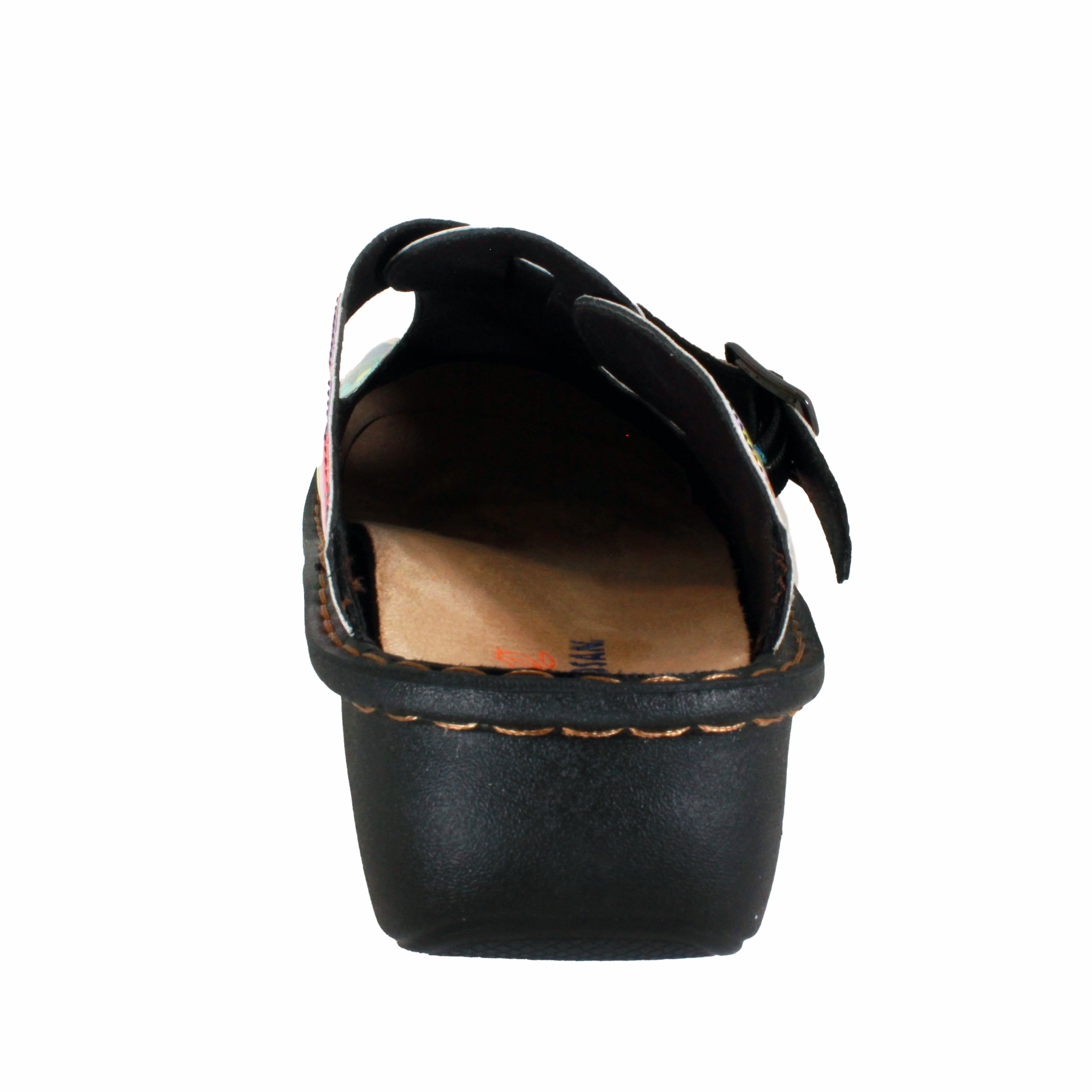 Sanosan Bella Comfort Slip-On Clogs in Multi Loop print Crocs