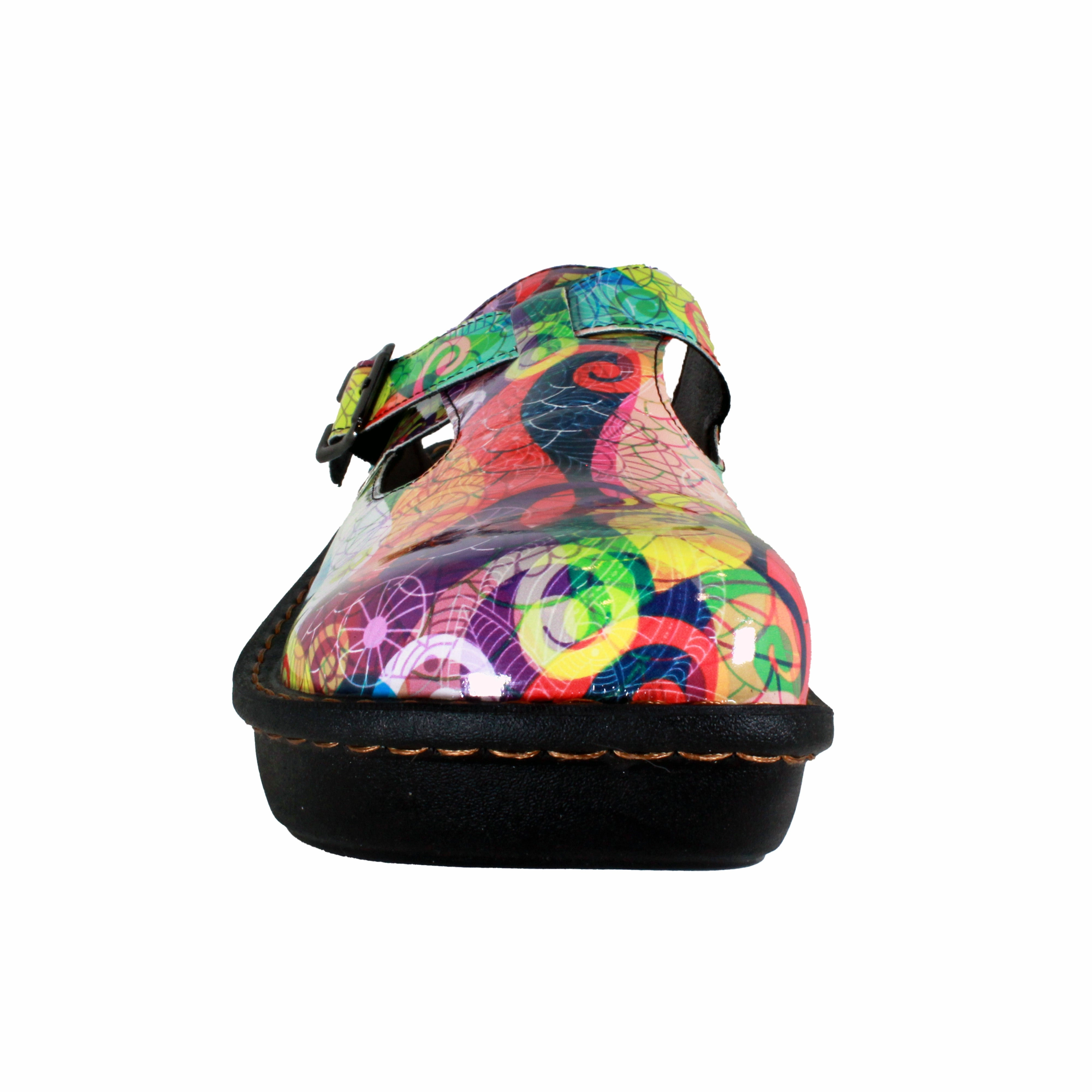 Sanosan Bella Comfort Slip-On Clogs in Multi Loop print Clogs With Dress