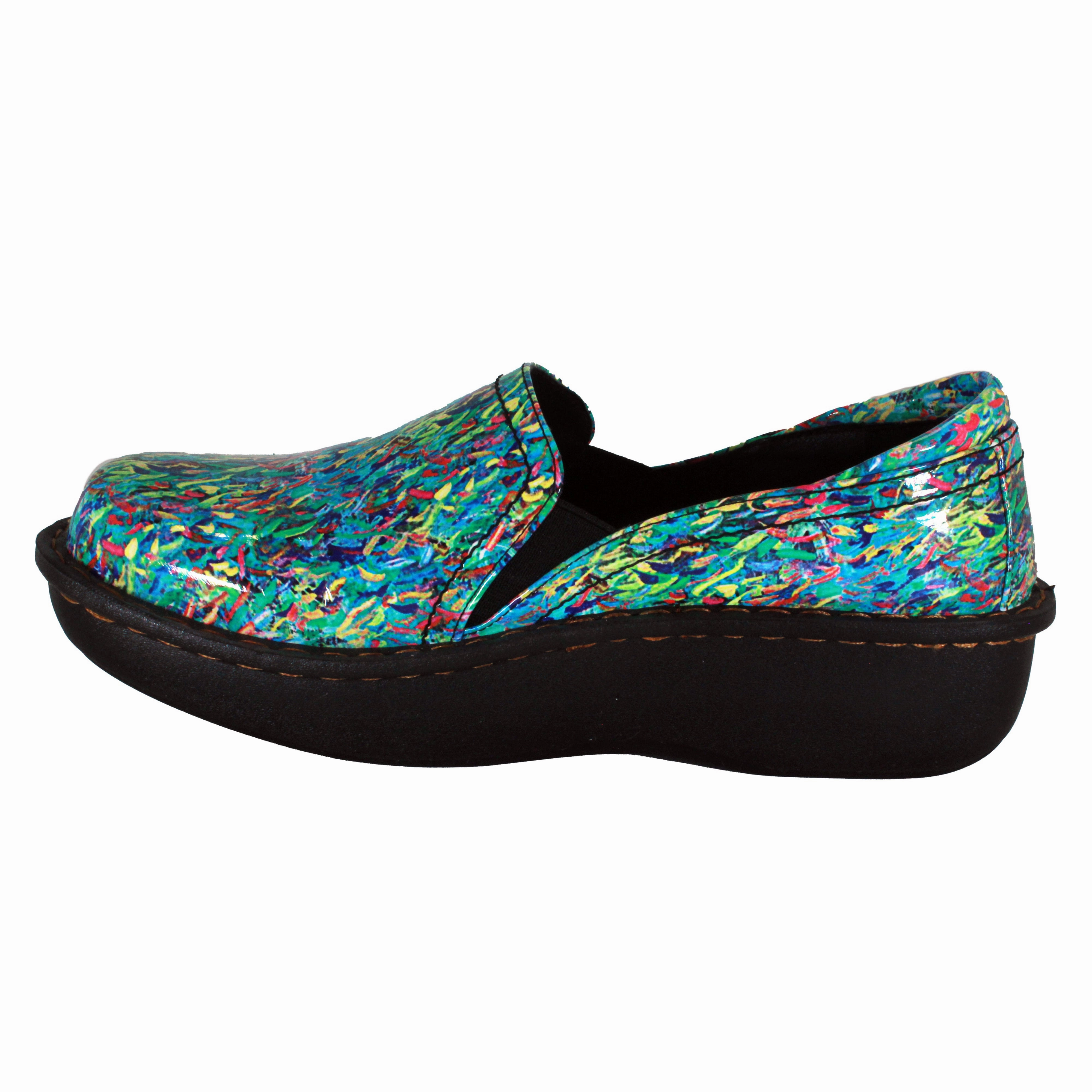 Ugglebo Clogs Sanosan Maria Comfort Slip-On Clogs in Colorful Fish print
