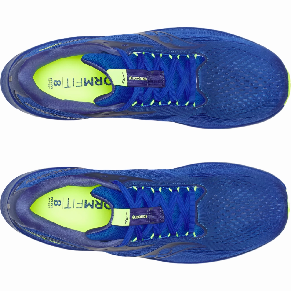 Best Training Shoes For Gym Saucony Mens Trainer Ride 18 Lapis/Citron