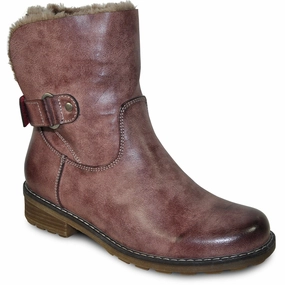 VANGELO Women Water Proof Boot HF9536 Ankle Winter Fur Casual Boot Rose Red Leopard Ankle Boots Kitten Heel