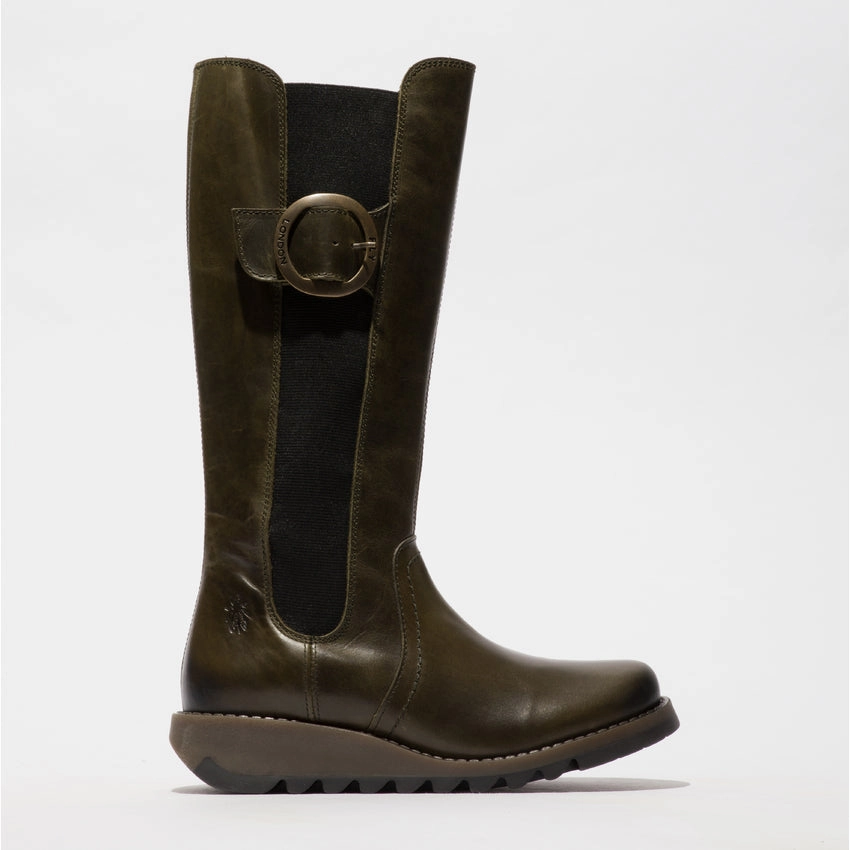 Sweater Dress And Knee High Boots Fly SOIF361FLY Ladies Rug Diesel Leather Side Zip Knee High Boots